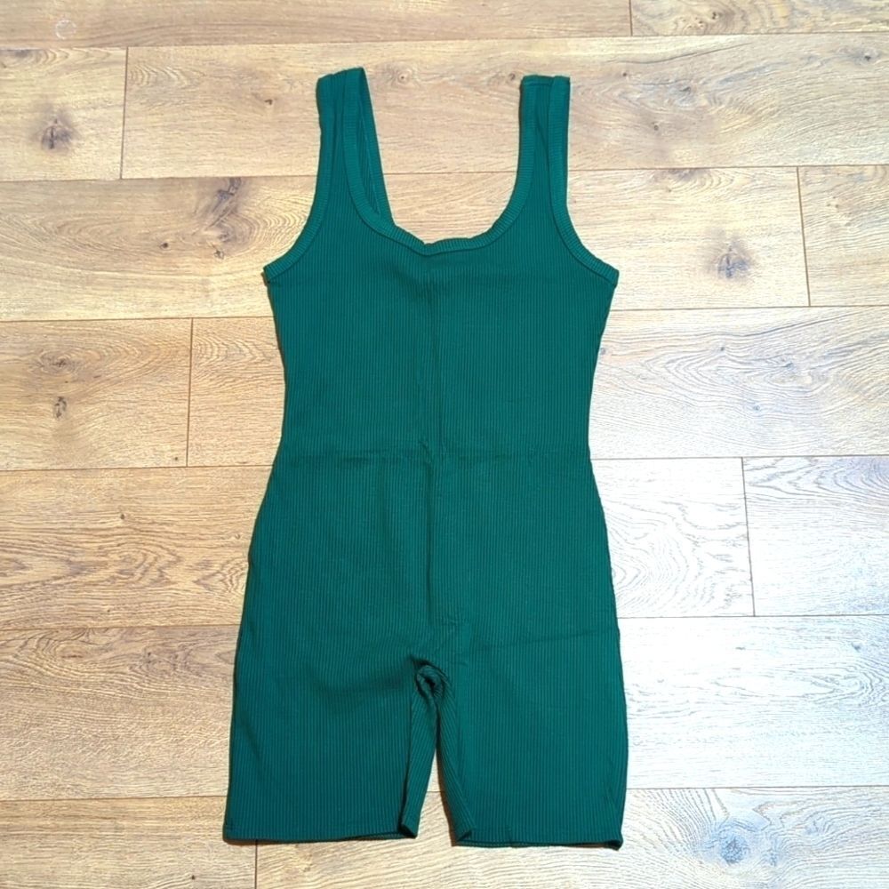 Miss Lola Sleeveless Unitard Forest Green Large NWOT
